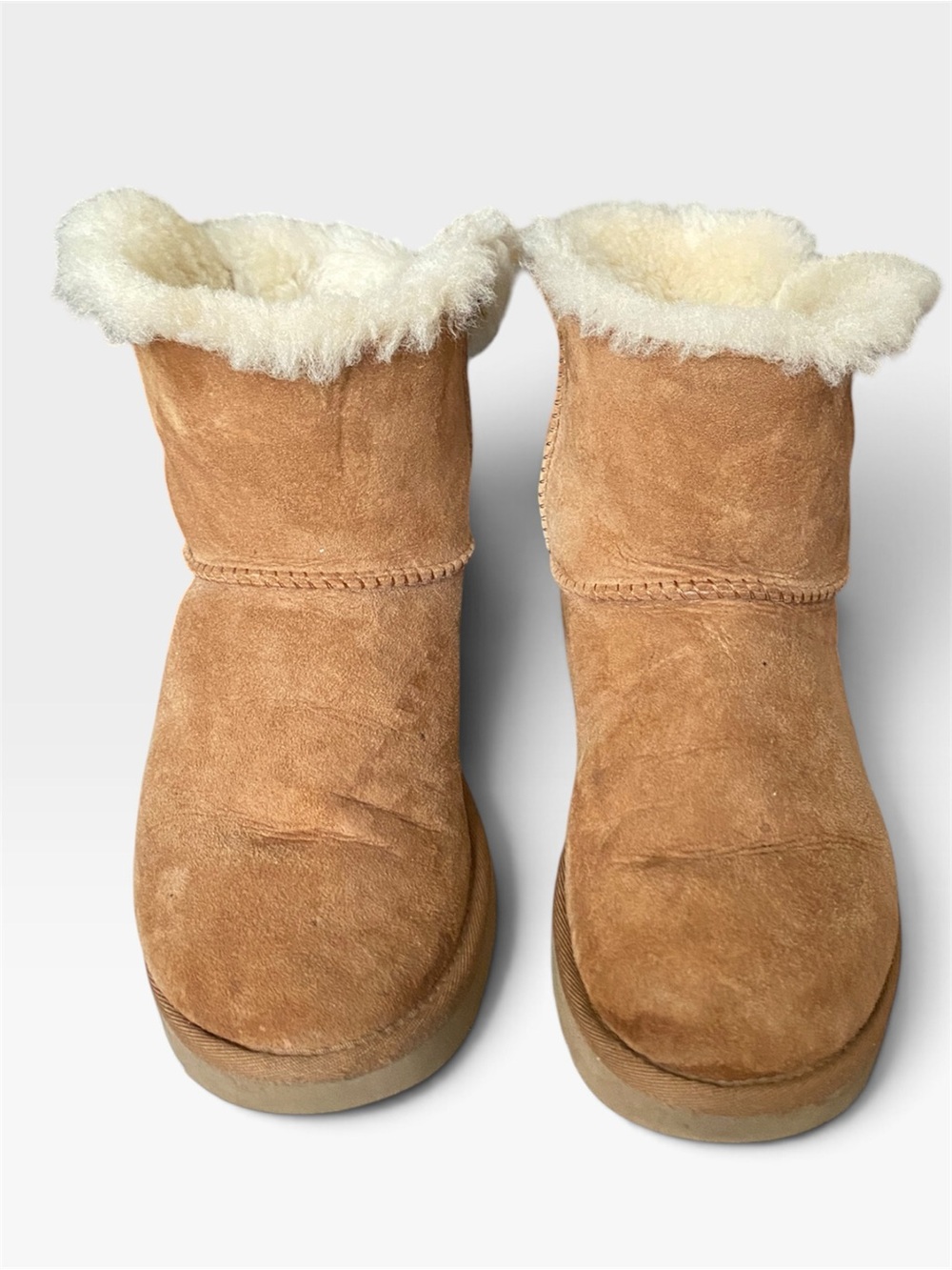 UGG Classic Mini II Chestnut Suede Twinface Sheepskin Shearling Ankle Boots